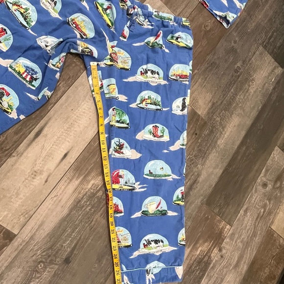 Nick & Nora Unisex Pajama Set SNOW GLOBES State Size Large Flannel Top & Bottoms - Picture 10 of 10